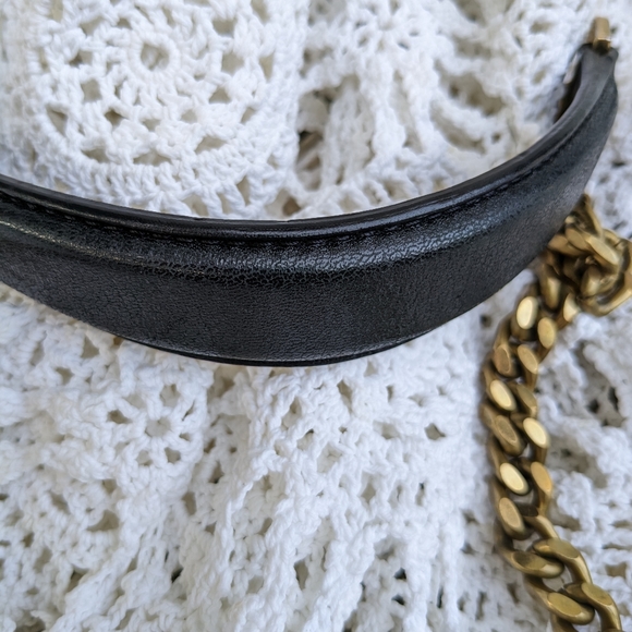 The Kooples Stella Studded Bag Black Leather + Brass Chain - Picture 4 of 17